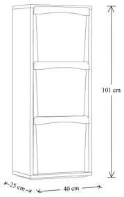 Mobile in legno per raccolta differenziata a 3 vani H101 cm LARICE GRIGIO