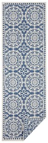 Tappeto da esterno blu e crema , 80 x 250 cm Jardin - NORTHRUGS