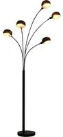 Lampada da Terra 200 cm 5 Bulbi E14 Nero e Oro cod mxl 78271