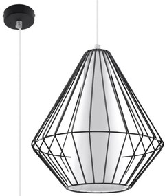 Lampadario a sospensione con filo DEMI 1xE27/60W/230V nero/bianco