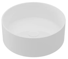 Lavabo da appoggio Kros tondo in ceramica L 36 x P 36 x H 14 cm bianco