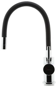 FERRO - Rubinetto per lavello con braccio flessible cromo lucido/opaco nero