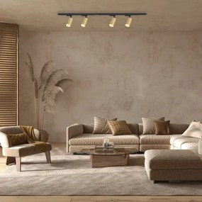 Faretto per sistema a binario PIPE 4xGU10/10W/230V oro/nero