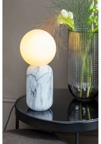 Lampada da tavolo bianca con decoro in marmo, altezza 32 cm Gala - Leitmotiv