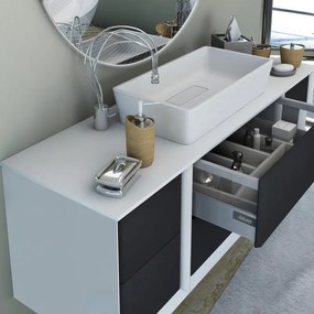 Lavabo da appoggio Bellagio BADEN HAUS rettangolare in solid surface L 63 x H 13 x P 33 cm bianco