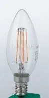 Lampadina led filamento candela attacco e14  6w 806lm 6500k 300° 35...
