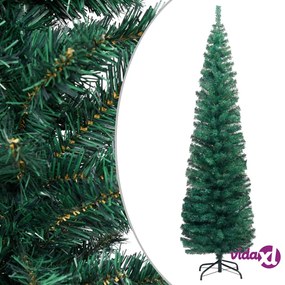 vidaXL Albero di Natale Artificiale Sottile Supporto Verde 180 cm PVC
