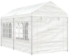 Gazebo con Tetto Bianco 4,46x2,28x2,69 m in Polietilene