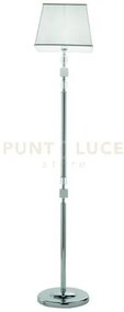 Piantana livia cromo,bianco e trasparente 1 luce attacco e27 h.150+...