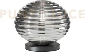 Lumetto ripple nero 1 luce attacco e27 32x32x28cm in vetro soffiato...