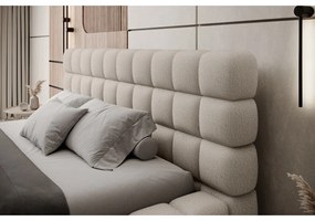 Letto matrimoniale imbottito beige con contenitore e rete inclusi 180x200 cm Dizzle – ELTAP