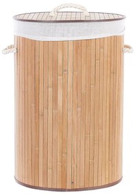 Cesta legno di bambù chiaro e bianco 60 cm SANNAR Beliani