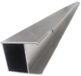 Profilo in alluminio spazzolato grigio lucido L0.05m L5xSp5xH100 mm