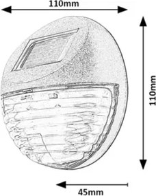 Rabalux 77203 - Applique solare da parete LERMOS a LED/0,06W/1,2V 300 mAh IP44