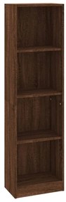 Libreria 4 ripiani rovere marrone 40x24x143cm legno multistrato