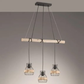 Fischer & Honsel 60798 - Lampadario su corda STRAW 3xE27/40W/230V