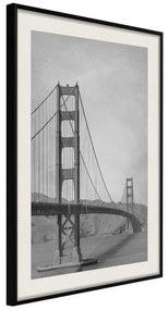 Poster  Bridge in San Francisco II  Cornice Quadri Cornice nera con pass-partout, Larghezza x Altezza Home decor 20x30