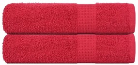 Asciugamani 2 Pz Rossi 50x100 Cm 360 G/m² 100% Cotone /