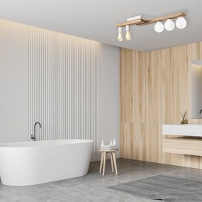 Lampadario a plafone MATTE 2xE27/15W/230V + 3xG9/5W/230V bianco/quercia