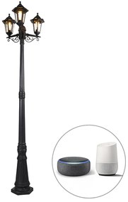 Lanterna da esterno intelligente nera 3 luci incl. Wifi ST64 - New Haven
