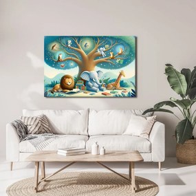 Quadro su tela – Lettura animale sotto l’albero