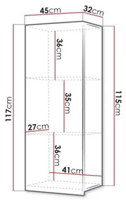 Armadio a muro CALABRINI 117x45 cm bianco
