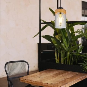 Globo 15557H - Lampadario a sospensione con filo FINCA 1xE27/40W/230V metallo/legno