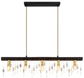 Globo 15532-5HB - Lampada a sospensione su cavo KIRA 5xE14/40W/230V nera