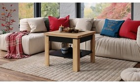 Tavolino pieghevole con mensola LIA quercia/nero