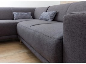 Divano angolare grigio allungabile e con contenitore (con penisola a sinistra/a L) Classy Sophie – Miuform