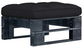 Ottomana Da Giardino Pallet İn Legno Di Pino Impregnato Nero /