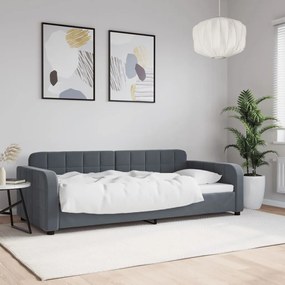 Letto Da Giorno Grigio Scuro 90x200 Cm İn Velluto /
