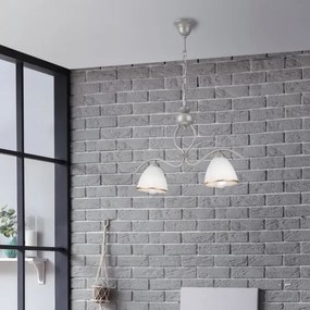 Lampadario a sospensione con catena RETRO 2xE27/60W/230V argento