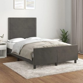 Giroletto Senza Materasso Grigio Scuro 120x200 Cm Velluto /