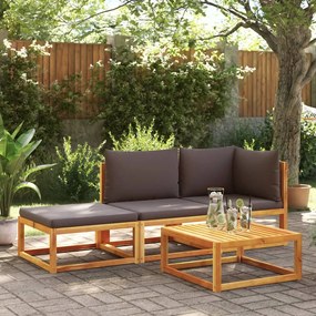 Divano da giardino con cuscini 2 posti legno massello di acacia