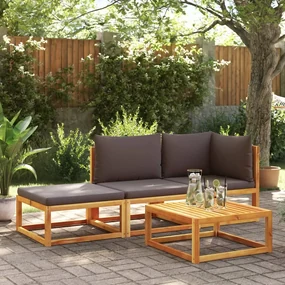 Divano da giardino con cuscini 2 posti legno massello di acacia