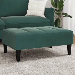Poggiapiedi Verde Scuro 77x55x31 Cm İn Velluto /