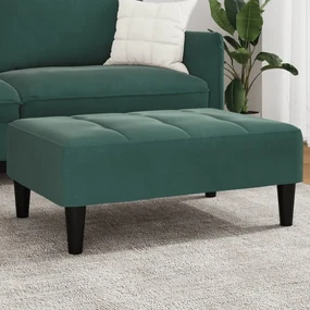 Poggiapiedi Verde Scuro 77x55x31 Cm İn Velluto /