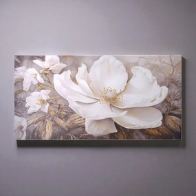 Quadro tela moderno 80x160 cm floreale con decori in oro