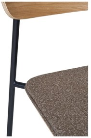 Sedia da pranzo nera/marrone con effetto frassino impilabile Estepona – House Nordic