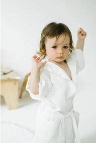 Accappatoio per bambini in lino bianco Natura, taglia 122 - 128 White - Linen Tales