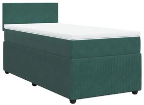 Giroletto a molle con materasso verde scuro 100x200 cm velluto