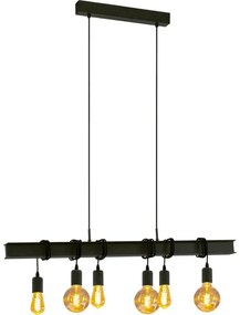 Eglo 43712 - Lampadario a sospensione con filo TOWNSHEND 6xE27/60W/230V nero