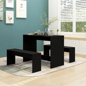 Set Da Pranzo 3 Pz Nero İn Truciolato /