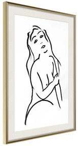 Poster  Shape of a Woman  Cornice Quadri Cornice d'oro con passe-partout, Larghezza x Altezza Home decor 20x30