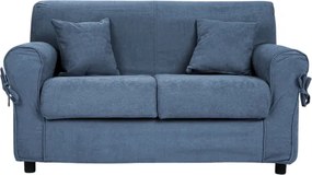 Divano 2 posti in tessuto sfoderabile VERONA 150 cm tinta unita Blu Balena