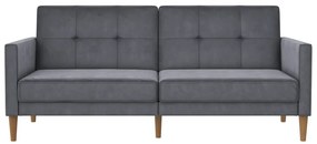 Divano grigio allungabile con rivestimento in velluto 207 cm Lilly – Støraa