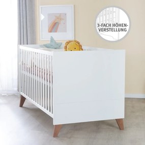 Lettino in colore bianco e naturale 70x140 cm Ole - Roba