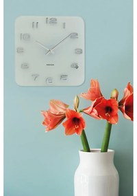 Orologio in vetro bianco Present Time Vintage - Karlsson