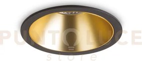Game led cob bridgelux trim round 20w 3000k 24° 2250 lm nero e oro
